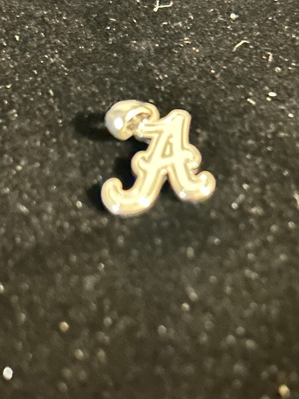 Vintage Silver Tone Initial Letter A Charm Pendant - Minimalist Dainty Jewelry